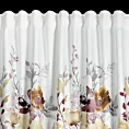 Zasłona biało, żółta z motywem roślinnym 140x270 cm taśma/flex SENDI Eurofirany