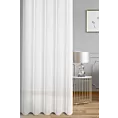 Firana szyta na flexach biała z matowej etaminy wykończonej obciążnikiem