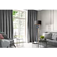 Zasłona grafitowa z tkaniny welwetowej 140x270 cm taśma ROSA Design 91 Eurofirany