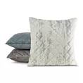 Poszewka na poduszkę 45x45 cm welwetowa pikowana metodą hot press zdobiona błyszczącym nadrukiem marmuru beżowa BLINK 44 Eurofirany
