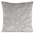 Poszewka na poduszkę 45x45 cm welwetowa zdobiona naszywanym wzorem srebrna SANDI Eurofirany