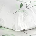 Pościel 160x200 cm bawełniana kolor biały, zielony zdobiona haftowanym wzorem listków Eurofirany
