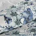 Pościel 160x200 cm z satyny bawełnianej kolor biały, niebieski z kwiatowym wzorem SPRING 54 Eurofirany