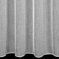 Firana szyta na taśmie fala biała z gładkiej, miękkiej etaminy z delikatnie zarysowanym wzorem w prążki, wykończona obciążnikiem