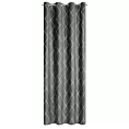 Zasłona szaro, srebrna haftowana w duże karo z tkaniny welwetowej 140x250 cm przelotka MARGO Pierre Cardin Eurofirany
