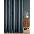 Zasłona szyta na taśmie 5 cm ciemnografitowa z tkaniny o naturalnym splocie z efektem melanżu
