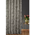 Zasłona szyta na taśmie fala srebrno złocista z tkaniny welwetowej zdobionej połyskującym drukiem