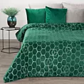 Koc 150x200 cm ciemnozielony z geometrycznym nadrukiem MALIBU Eurofirany