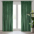 Zasłona ciemnozielona z matowego welwetu 140x270 cm taśma MELANIE Eurofirany