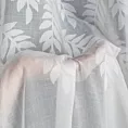 Firana biała z ozdobnym pasem żakardowych liści w górnej części 140x250 cm przelotka ANET Eurofirany