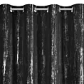 Zasłona czarno, srebrzysta zdobiona błyszczącym nadrukiem 140x250 cm przelotka LIBI Eurofirany