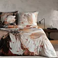 Pościel 160x200 cm z makosatyny bawełnianej kolor rudy, jasnoszary z designerskim nadrukiem ASMARA Eva Minge Eurofirany