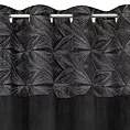 Zasłona czarno, srebrna z ozdobnym pasem z tkaniny welwetowej 140x250 cm przelotka ARIANA Eurofirany