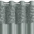 Zasłona miętowa z welwetu zdobiona aplikacją 3D róż 140x250 cm przelotka - ROSES Eva Minge Eurofirany