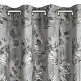 Zasłona stalowo, szampańska w złote liście palmy z welwetu 140x250 cm przelotka GLORIA 2 Eurofirany