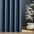 Zasłona szyta na taśmie fala granatowa z miękkiej półmatowej tkaniny welwetowej