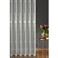 Firana szyta na taśmie fala naturalno popielata z delikatnej tkaniny typu aden, wykończonej kordonkowym haftem Italissima Eva Minge