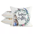 Poszewka na poduszkę 45x45 cm wielkanocna dekoracyjna z elegancką lamówką biało niebiska WIOSNA 52 Eurofirany