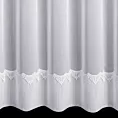 Firana szyta na przelotkach biała z matowej tkaniny typu ADEN z ozdobnym podwinięciem i gipiurką