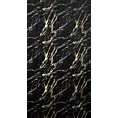Zasłona czarno, złocista zdobiona błyszczącym marmurkiem z welwetu, złote przelotki 140x250 cm przelotka MOLLY Eurofirany