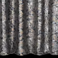 Zasłona szyta na flexach grafitowo szampańska z welwetowej tkaniny z błyszczącym nadrukiem od dołu
