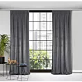 Zasłona grafitowa z tkaniny welwetowej 135x300 cm taśma ROSA Design 91 Eurofirany