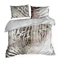 Pościel 220x220 cm z makosatyny bawełnianej kolor szarobeżowy, jasnoszary z nowoczesnym wzorem EVA 19 Eva Minge Eurofirany