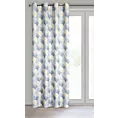 Zasłona szaro, żółta dimout z geometrycznym wzorem 140x250 cm przelotka ASETA Eurofirany