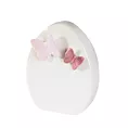 Figurka dekoracyjna ESIE biała pisanka wielkanocna z dolomitu z motylkami Eurofiarny