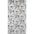 Zasłona biało, srebrna w liście ze srebrnym akcentem,welwetowa 140x270 cm taśma RODOS Eurofirany