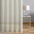 Firana szyta na przelotkach kremowa z delikatnej w dotyku, gęsto tkanej, matowej krepy, wykończona obciążnikiem