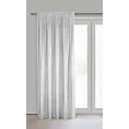 Zasłona biało, srebrna welwetowa z przecieranym błyszczącym nadrukiem 135x270 cm taśma - AVENA Eurofirany