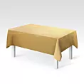 Obrus szyty złocisty z jednokolorowej gładkiej tkaniny