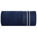 Ręcznik kąpielowy 50x90 cm bawełniany kolor granatowy z haftowanymi paseczkami 500 g/m2 OLIVIA Eurofirany