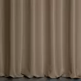 Zasłona szyta na taśmie 5 cm jasnobrązowa z tkaniny trudnopalnej, zaciemniającej, typu blackout