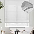 Roleta rzymska biała z matowej tkaniny wykończonej obciążnikiem