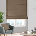 Roleta rzymska jasnobrązowa z tkaniny trudnopalnej, zaciemniającej, typu blackout
