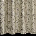 Zasłona szyta na taśmie fala beżowo szampańska z welwetowej tkaniny z błyszczącym nadrukiem od dołu