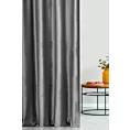 Zasłona szyta na taśmie fala szara z tkaniny welwetowej w pionowe prążki, wykończona obciążnikiem