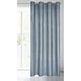Zasłona granatowo, srebrna z nadrukiem pepitki z welwetu 140x250cm przelotka DARCY Eurofirany