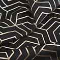 Zasłona czarno, szampańska zdobiona nadrukiem geometrycznym 140x250 cm przelotka SEMI Eurofirany