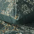 Pościel 160x200 cm z satyny bawełnianej kolor ciemnozielony, jasnozłoty z motywem mozaiki SPRING 69 Eurofirany