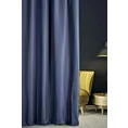 Zasłona szyta na taśmie fala granatowa z eleganckiej matowej tkaniny o drobnym splocie