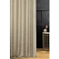 Zasłona szyta na taśmie 8 cm kremowa z tkaniny z wzorem przetykanym błyszczącą nicią