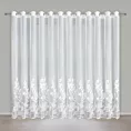 Firana kremowo z siateczki zdobiona haftem z dodatkiem szampańskiej nici 300x250 cm przelotka - ALIRA Eurofirany