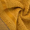 Ręcznik do rąk 40x60 cm bawełniany kolor ciemnożółty z bordiurą w paski 500 g/m2 ABBIE Eurofirany
