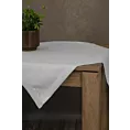 Obrus srebrny 85x85 cm o płóciennym splocie BIANCA 1 z dodatkiem błyszczącej nici wykończony podwójną listwą na brzegach