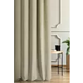 Zasłona szyta na taśmie fala ENYA ciemnobeżowa z miękkiej półmatowej tkaniny welwetowej