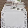 Bieżnik na stół 40x140 cm biały zdobiony koronką - SUSAN - Eurofirany