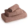 Ręcznik do rąk 30x50 cm bawełniany kolor pudrowy o ryżowej strukturze z welwetową bordiurą 500 g/m2 LOREN Eurofirany